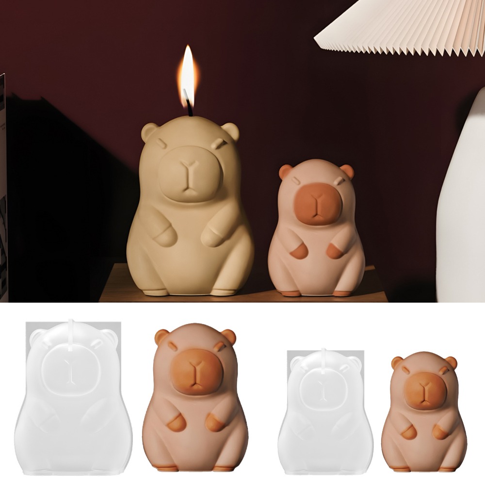 Candle Making With Beeswax - Stehende Capybara-Duftkerze, Silikonform, 3D-Tierharz, Gipsherstellung, handgefertigter