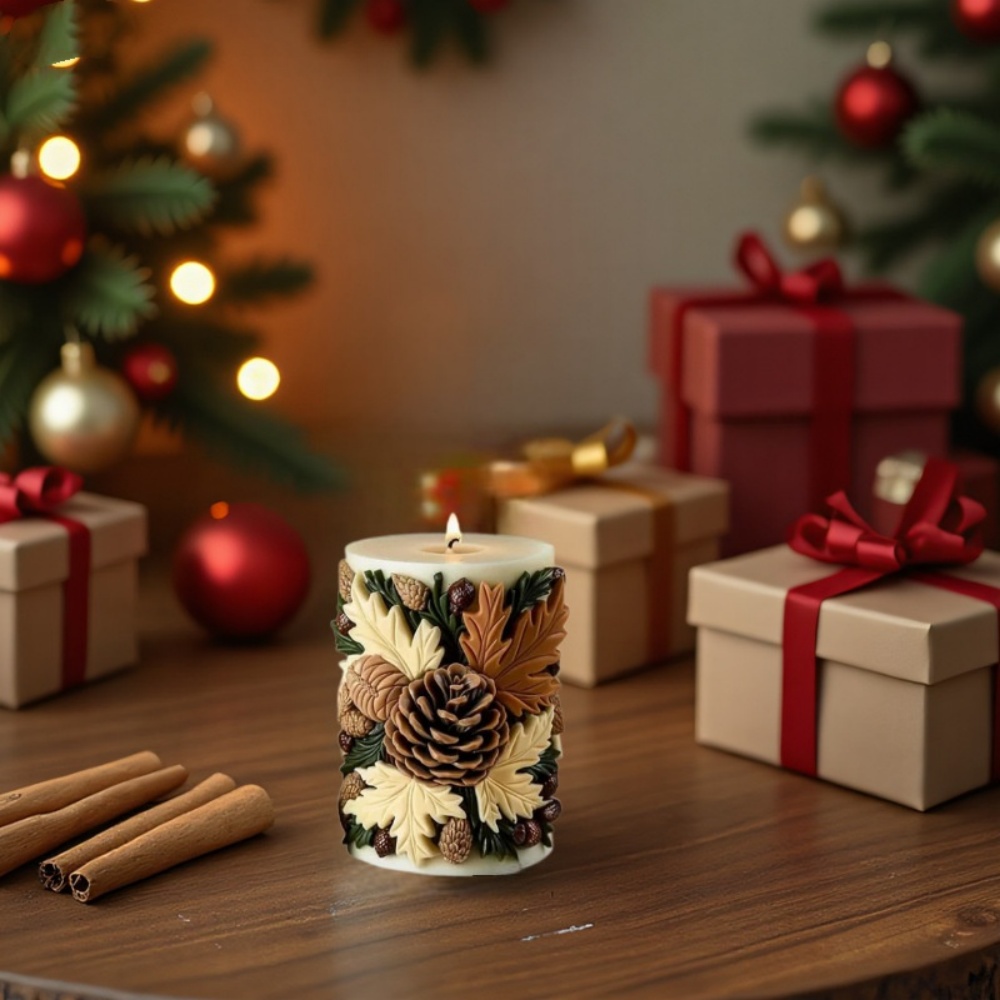 Candle Making Event - Winterkerzenform Hochwertige Silikonform 3D Schneemannform Weiß