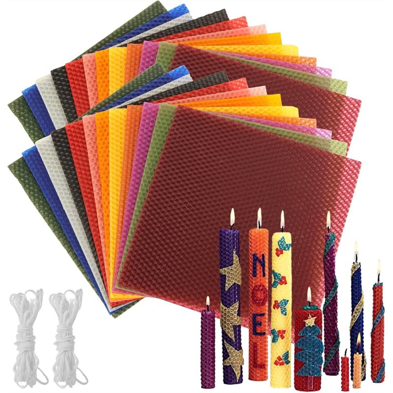 Candle Making Kit Beeswax - AT21-Bee Swax Sheets (24 Stück), 8