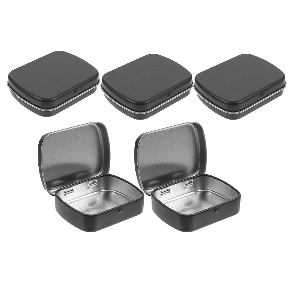 Tin Container Lid - 5 Stück Mini-Aufbewahrungsboxen, tragbare Blechdosen für