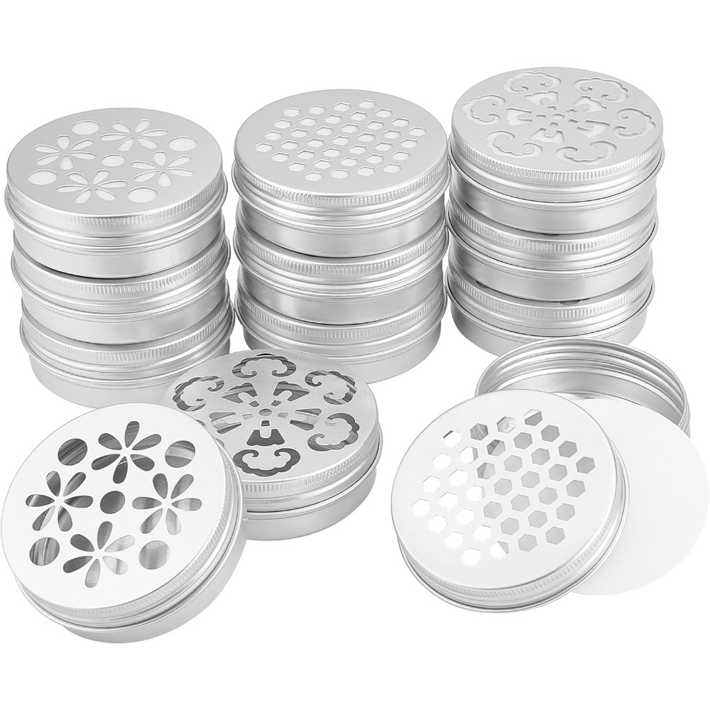 Tin Container Lid - 2-Unzen-Aluminiumdosen, 12 Stück, 3 Stile, leere