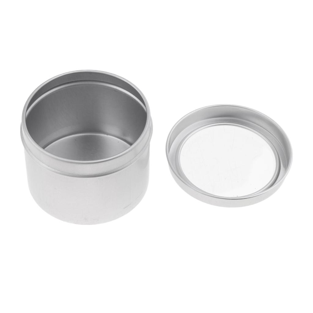 Tin Container Lid - Leere Kosmetikdosen Aluminium-Blechdosen mit Schraubdeckel Runde