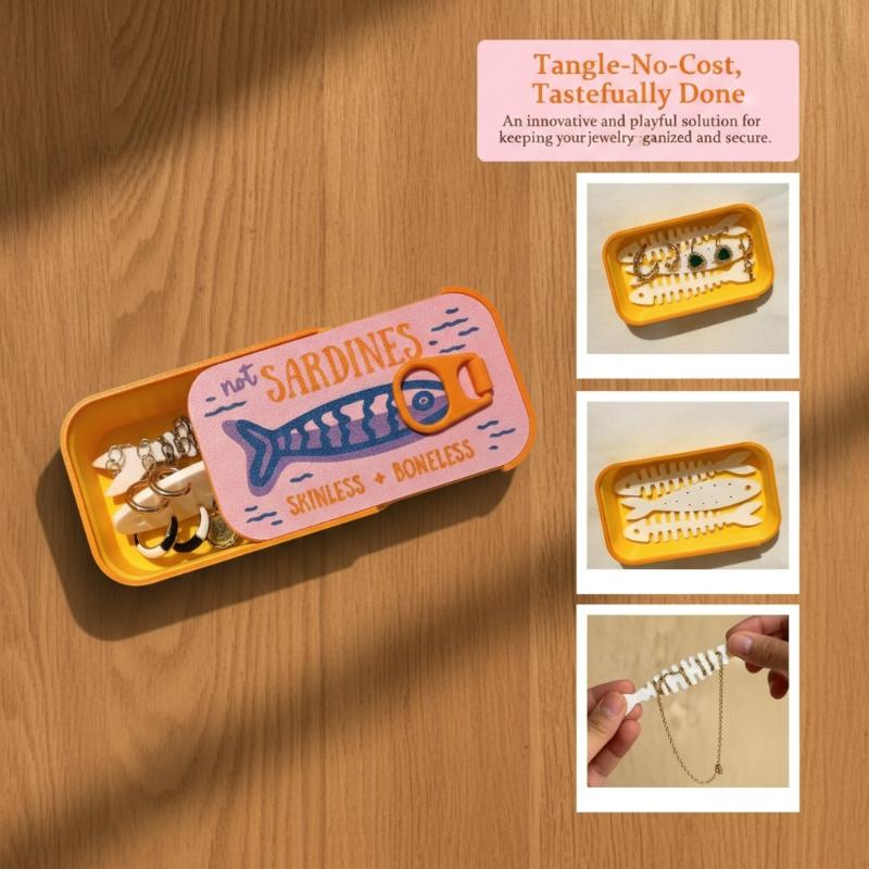 Sardinen-Dosen-Schmuckbox, 3D- – Tin Container Lid Bewertung und Preis