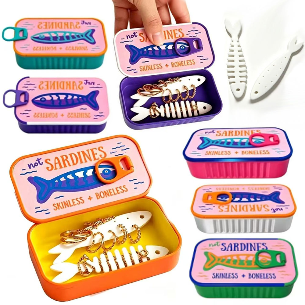Sardinen-Dosen-Schmuckbox, 3D- – Tin Container Lid Bewertung und Preis