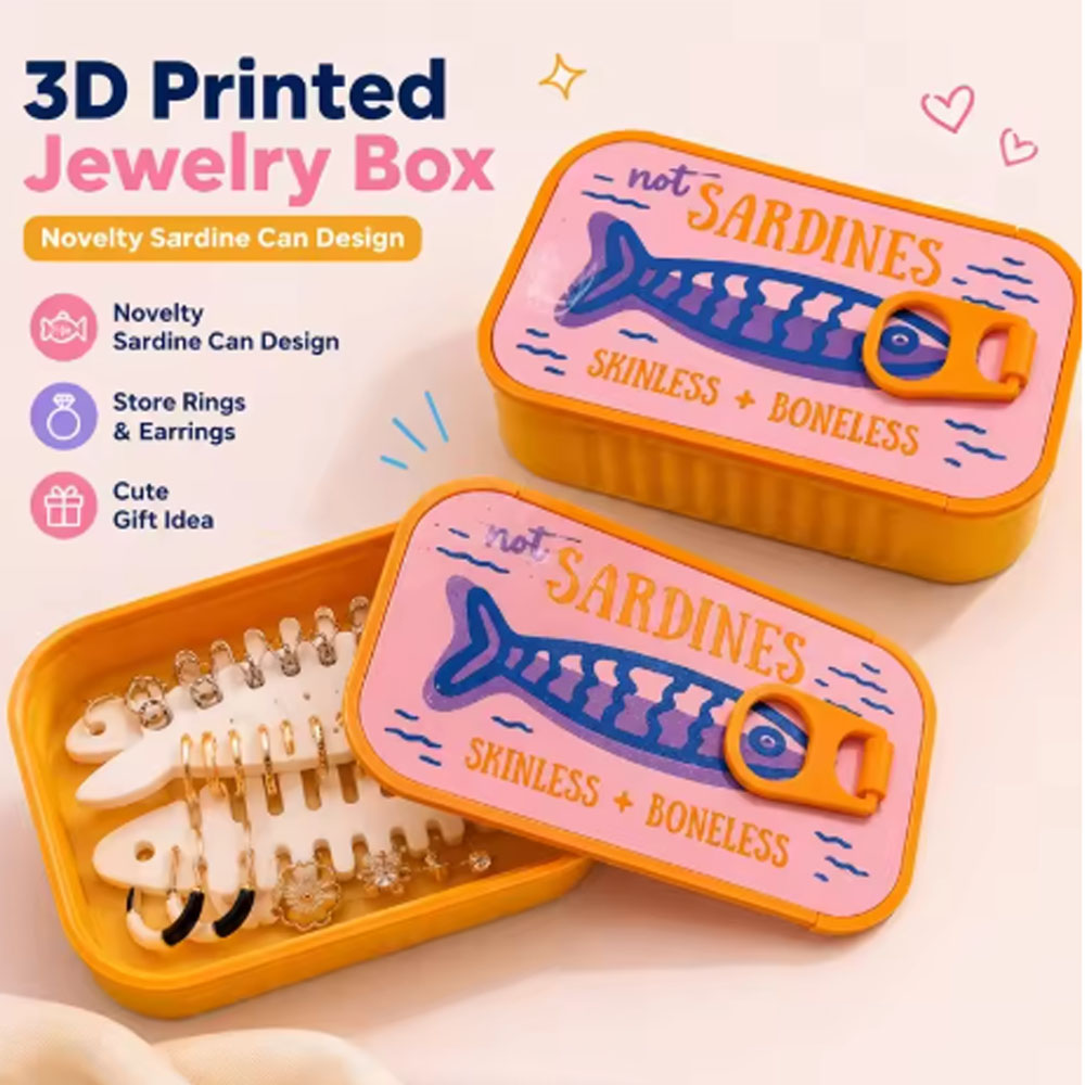 Sardinen-Dosen-Schmuckbox, 3D- – Tin Container Lid Bewertung und Preis