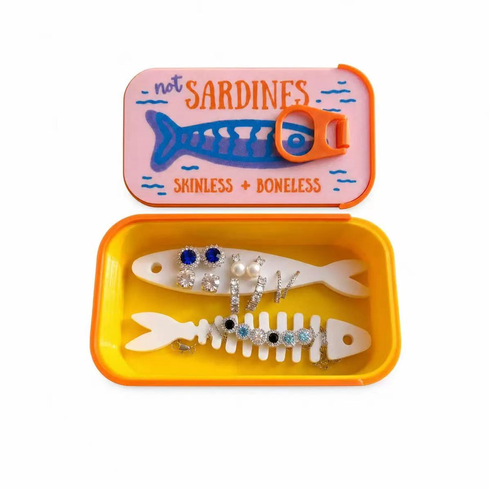 Sardinen-Dosen-Schmuckbox, 3D- – Tin Container Lid Bewertung und Preis