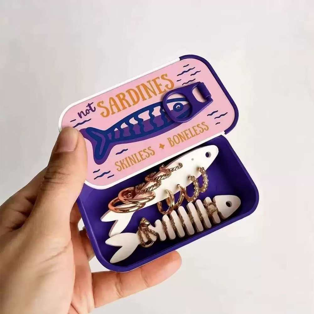 Sardinen-Dosen-Schmuckbox, 3D- – Tin Container Lid Bewertung und Preis
