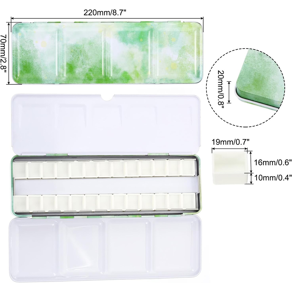 Leere Aquarellpalette, Metall- – Tin Container Lid Bewertung und Preis