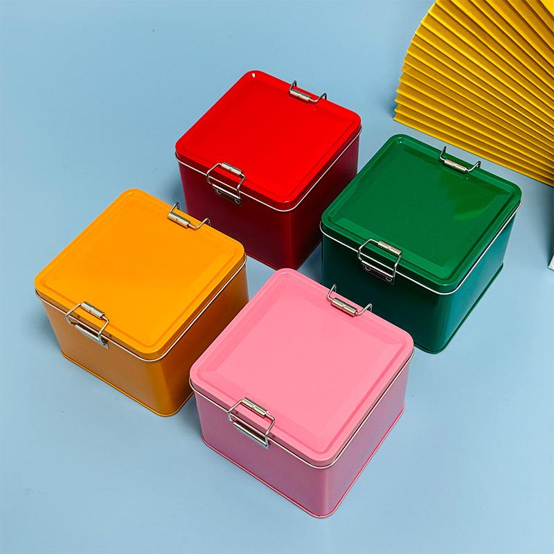 Quadratische Keksdosen aus Wei – Tin Container Lid Bewertung und Preis