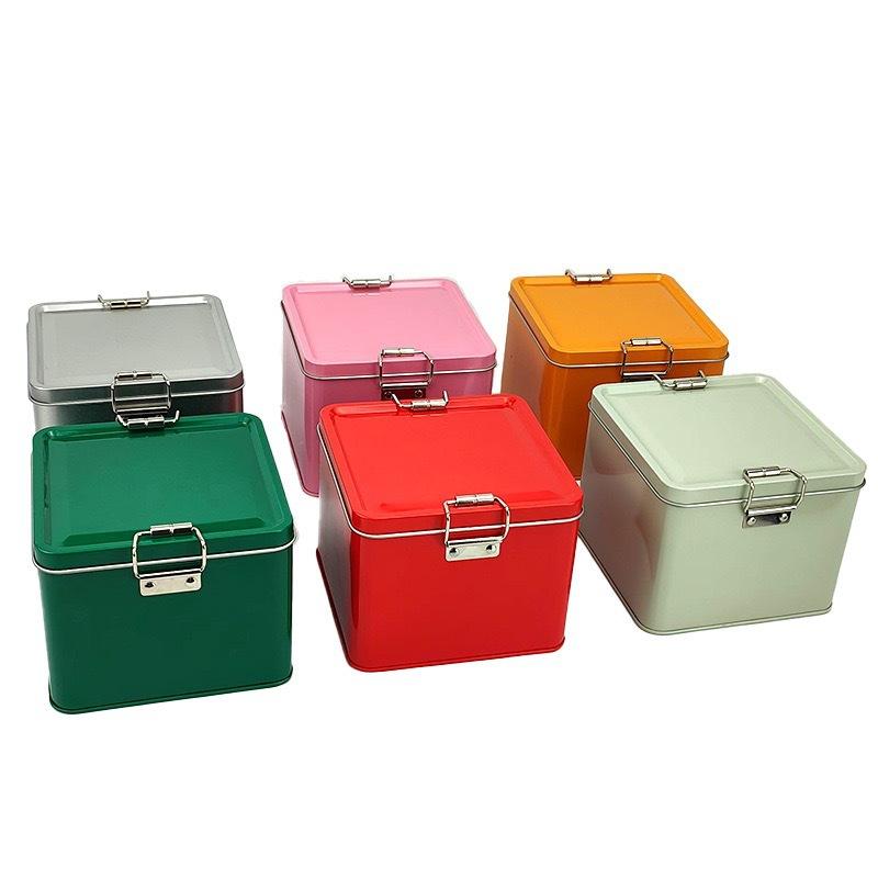 Quadratische Keksdosen aus Wei – Tin Container Lid Bewertung und Preis