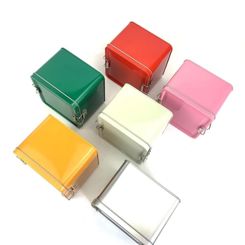 Quadratische Keksdosen aus Wei – Tin Container Lid Bewertung und Preis